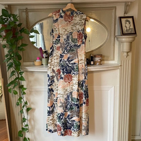 Vintage Dresses & Skirts - 70s Seashell Midi Vintage Dress